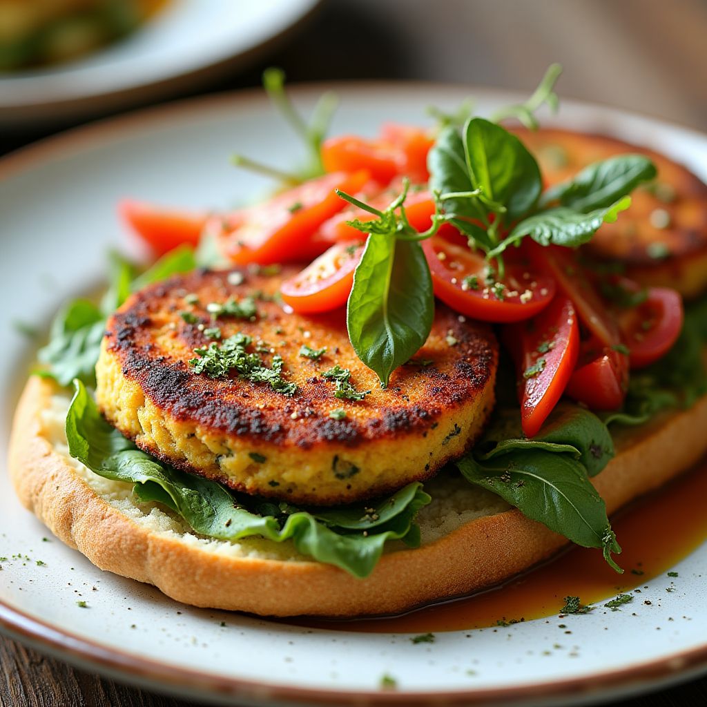 Milanesa Vegana en pan focaccia